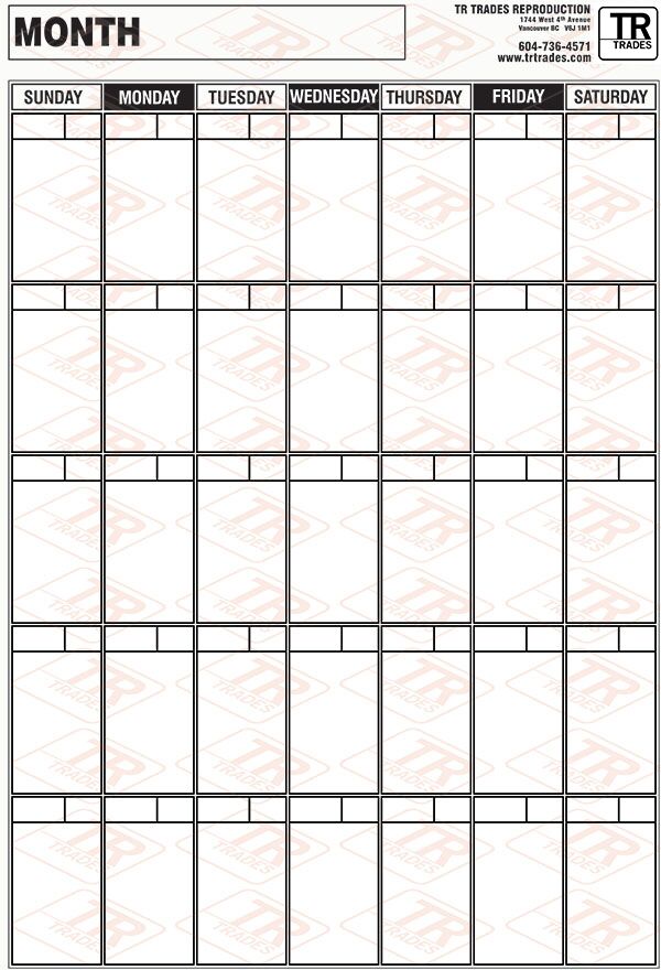 FILM SCHEDULE CALENDAR 24×36